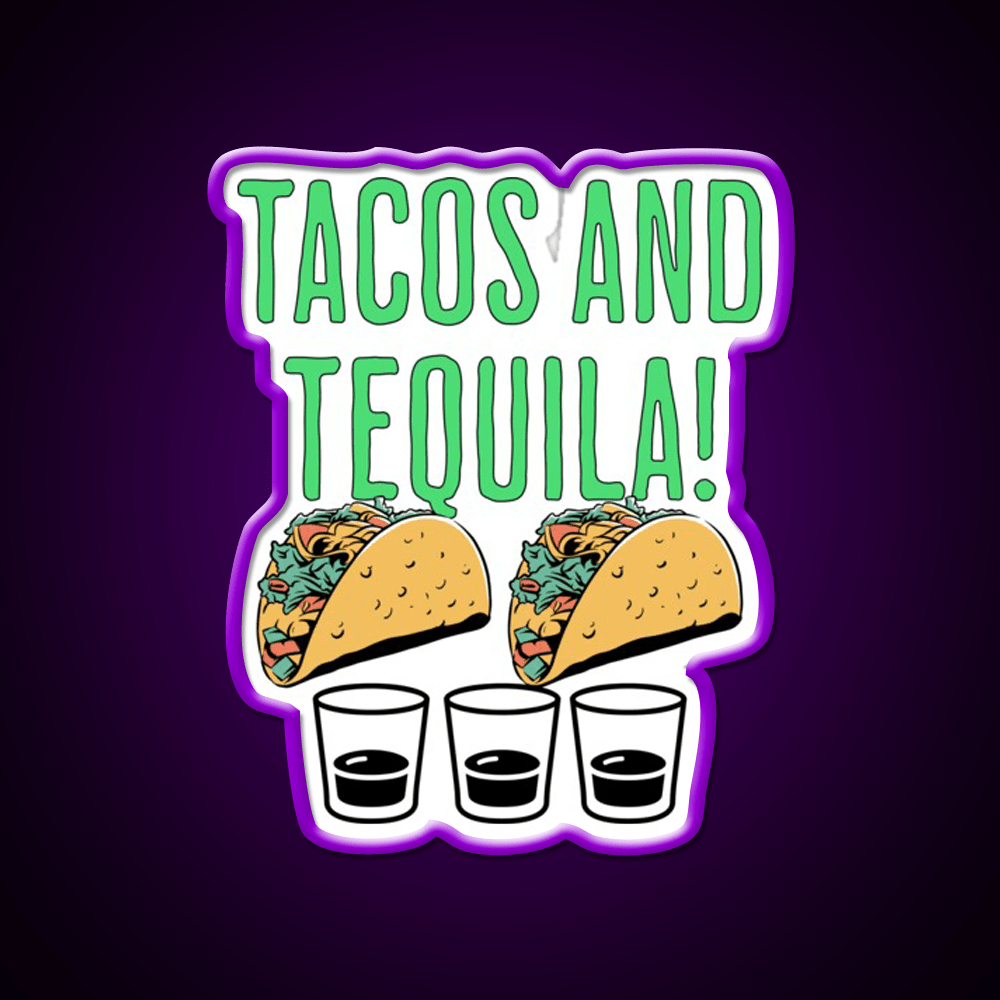 Tacos And Tequila Taco Tuesday Fun Party Drink Tequila Led Neon Sign Rgb Color - Shineneon