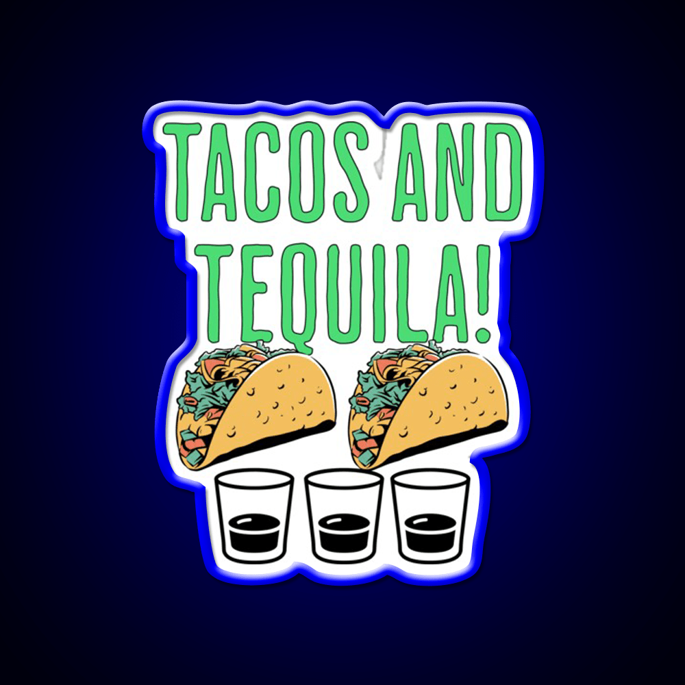 Tacos And Tequila Taco Tuesday Fun Party Drink Tequila Led Neon Sign Rgb Color - Shineneon
