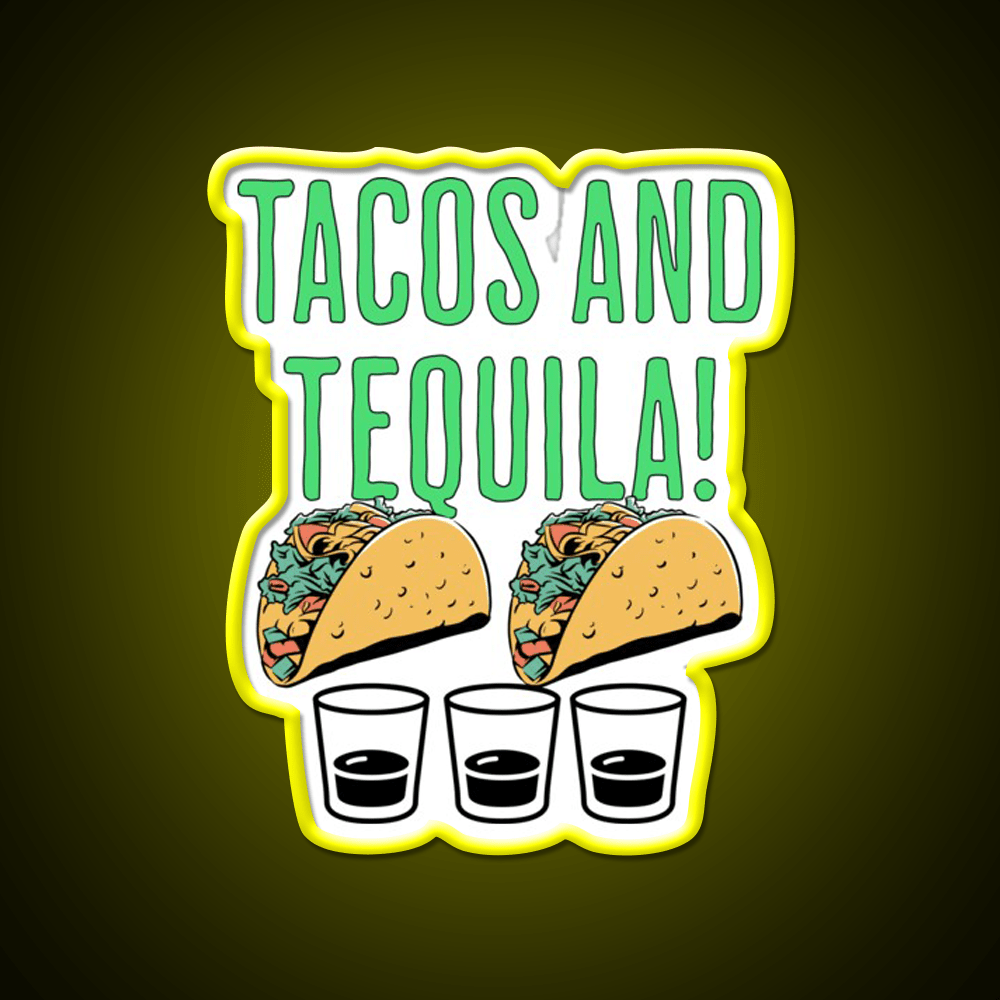 Tacos And Tequila Taco Tuesday Fun Party Drink Tequila Led Neon Sign Rgb Color - Shineneon