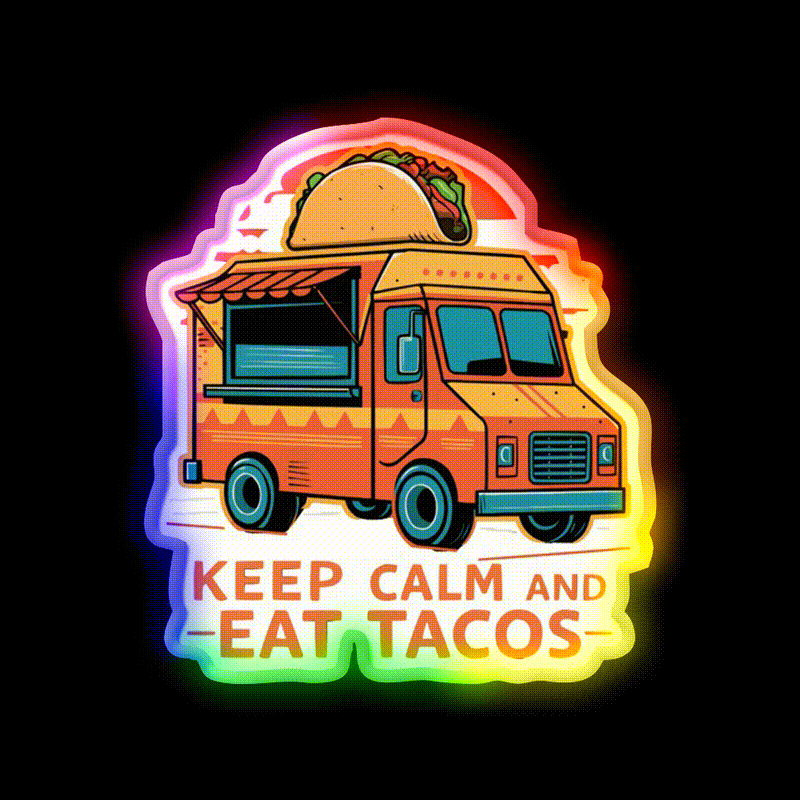 Tacos Car Taco Led Neon Sign Mexican Food Sign Rgb Color - LED neon sign close-up detail