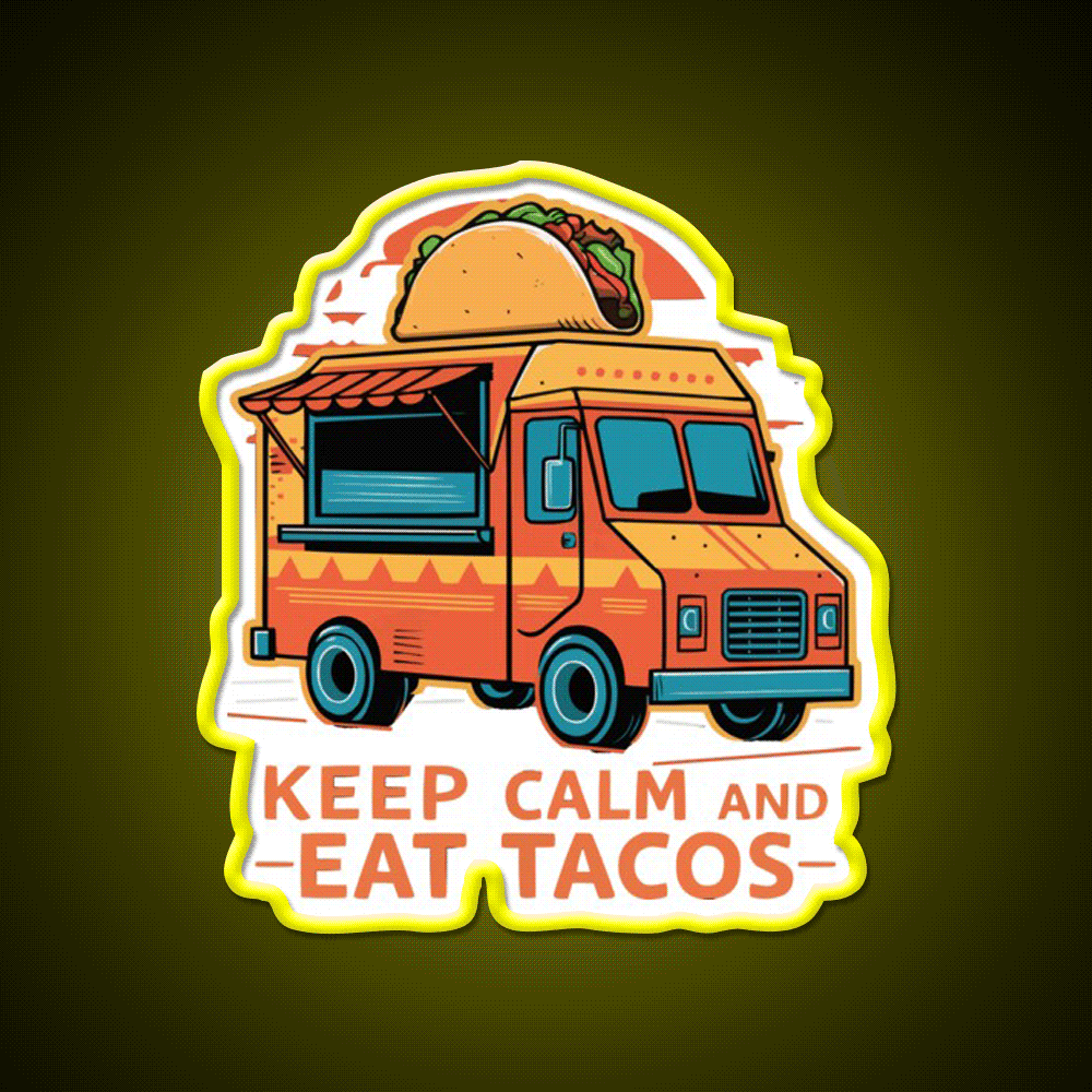 Tacos Car Taco Led Neon Sign Mexican Food Sign Rgb Color - Custom LED neon sign front view