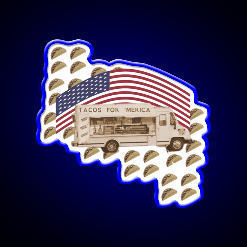 Tacos For Merica Taco Led Neon Sign Mexican Food Sign Rgb Color - Shineneon
