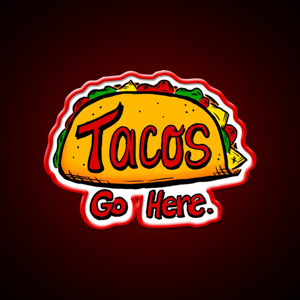 Tacos Go Here Mask Taco Led Neon Sign Mexican Food Sign Rgb Color - Shineneon