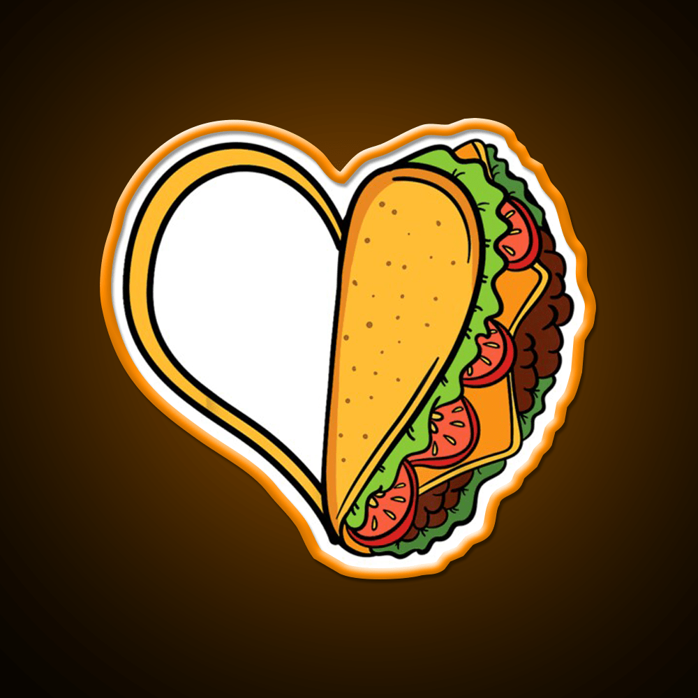 Tacos Heart Mexican Dish Street Food Taquitos Taco Led Neon Sign Rgb Color - Shineneon
