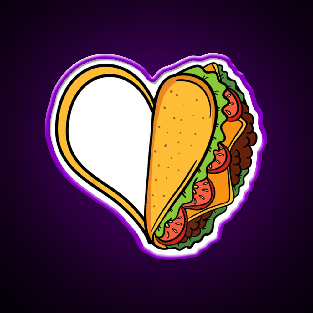 Tacos Heart Mexican Dish Street Food Taquitos Taco Led Neon Sign Rgb Color - Shineneon