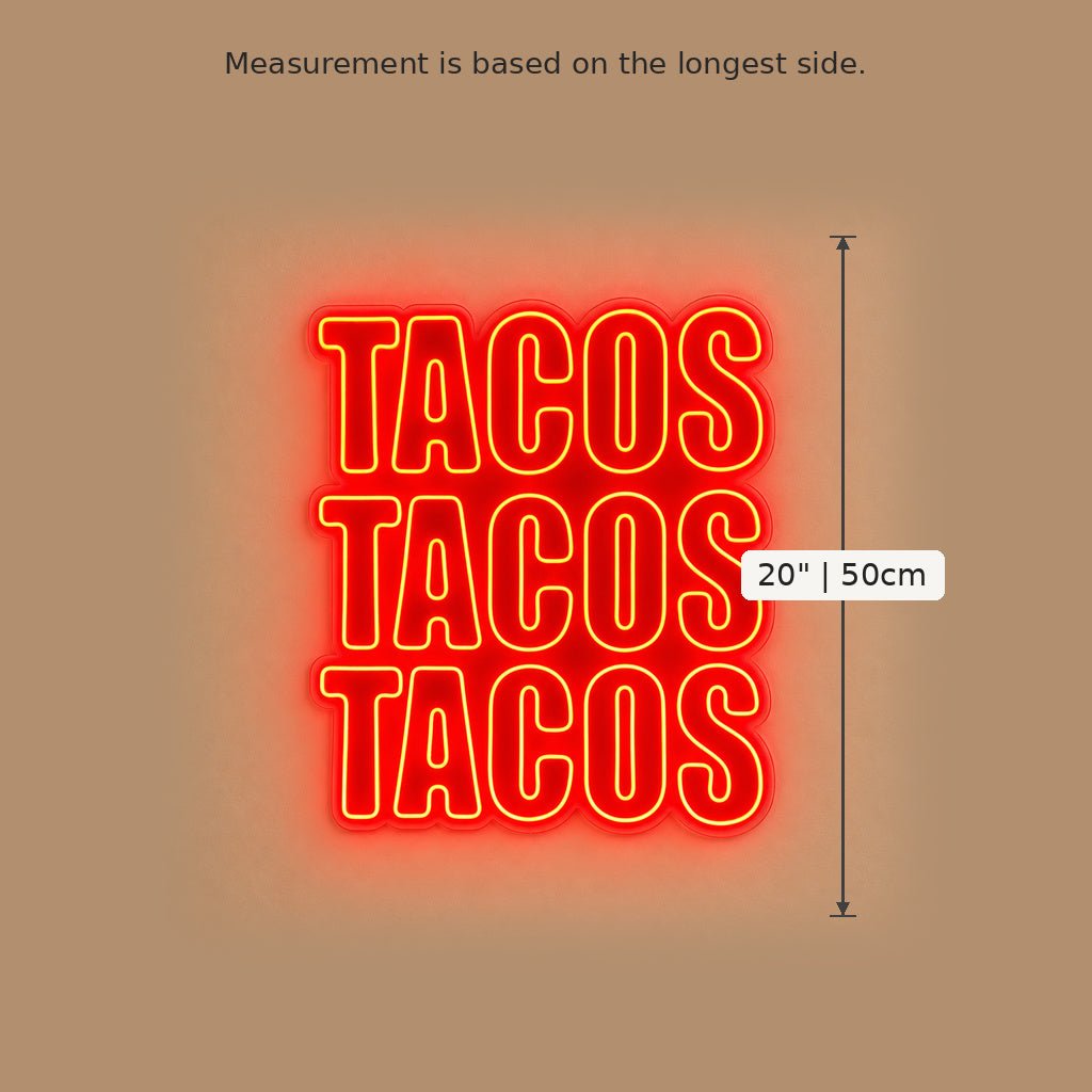 Tacos Tacos Tacos LED Neon Sign - Shineneon