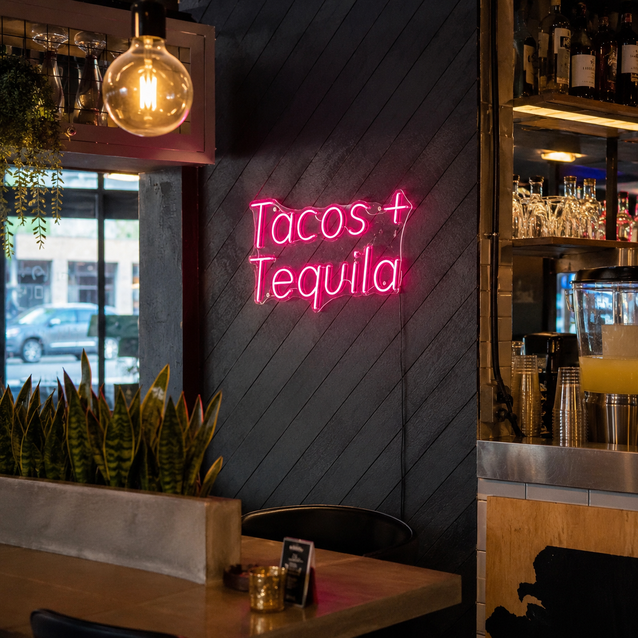 Tacos + Tequila LED Neon Sign - 03 Real Lifestyle Scene