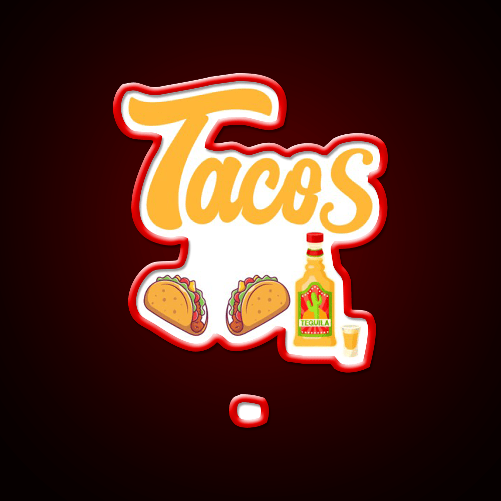 Tacos Tequila Party Drink Tequila Led Neon Sign Rgb Color - Shineneon