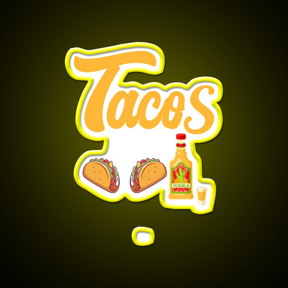Tacos Tequila Party Drink Tequila Led Neon Sign Rgb Color - Shineneon