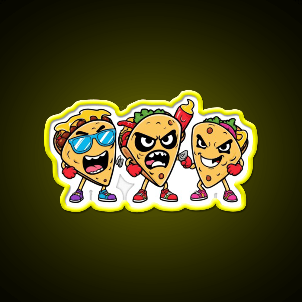 Tacos With Attitude Spicy Humor In Urban Style Taco Led Neon Sign Rgb Color - Shineneon