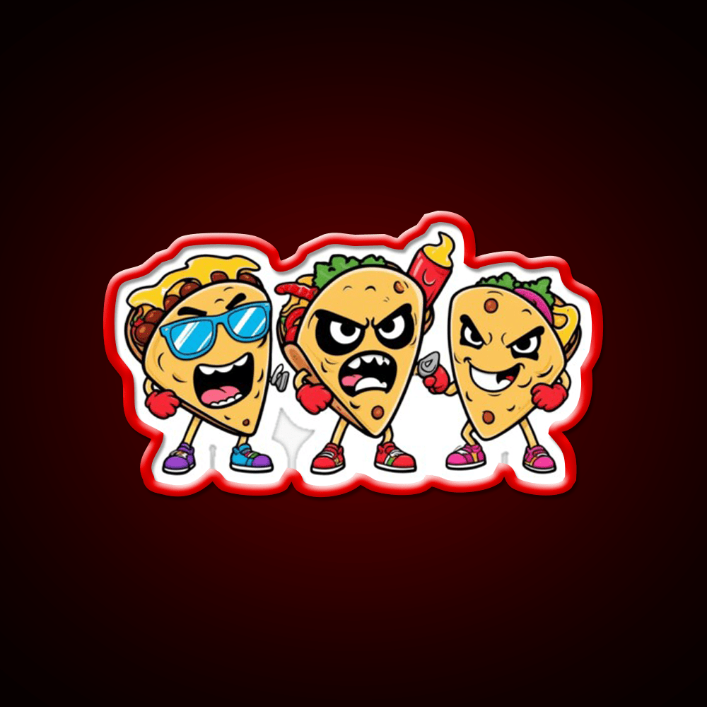 Tacos With Attitude Spicy Humor In Urban Style Taco Led Neon Sign Rgb Color - Shineneon