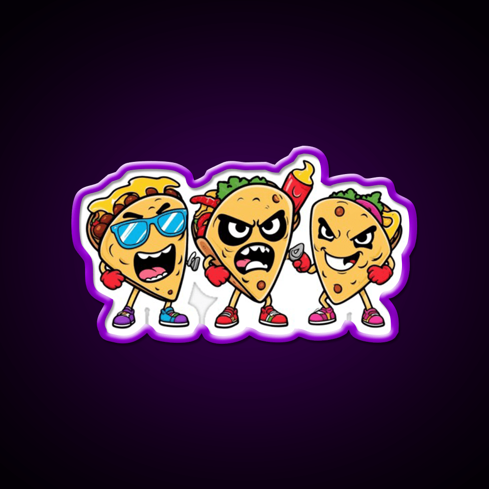 Tacos With Attitude Spicy Humor In Urban Style Taco Led Neon Sign Rgb Color - Shineneon