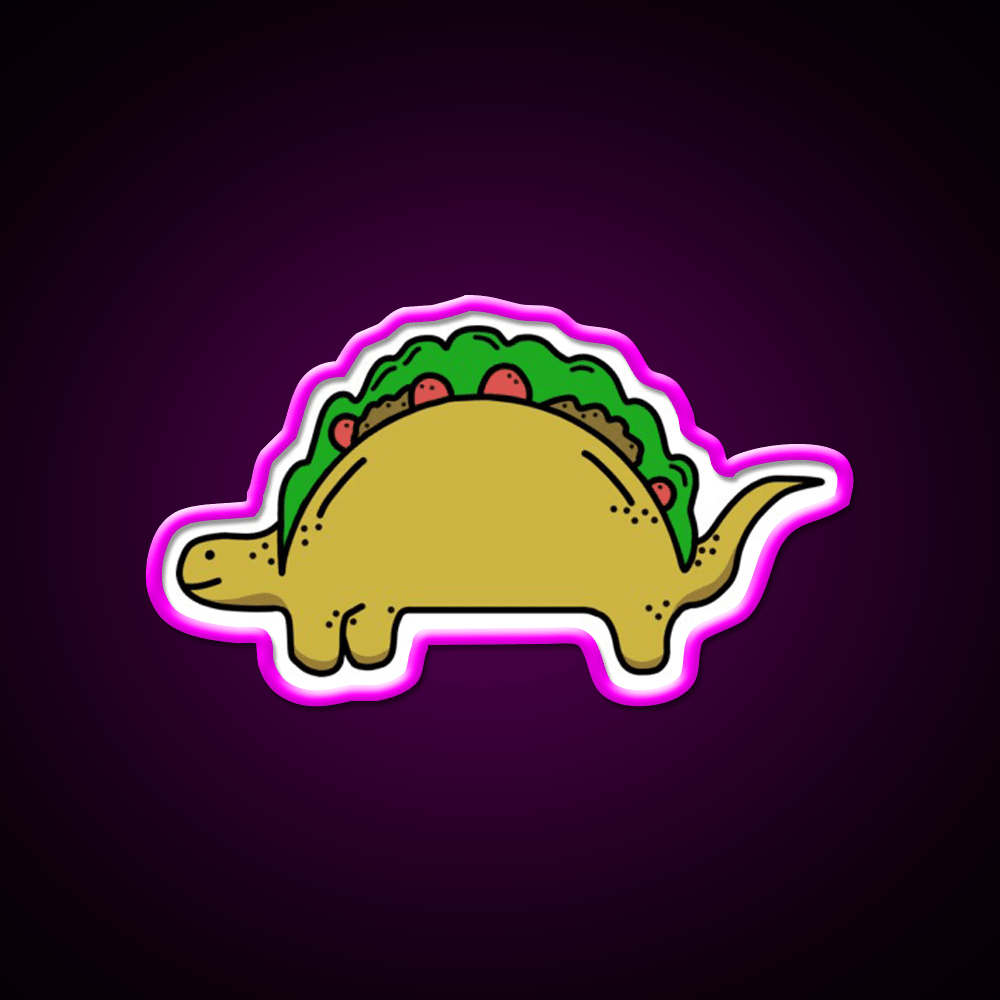 Tacosaurus Taco Led Neon Sign Mexican Food Sign Rgb Color - Shineneon
