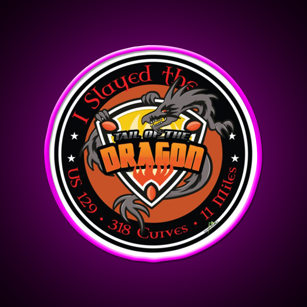 Tail Of The Dragon Road Us 129 Sports Car Whiskey Drink Bar Led Neon Sign Rgb Color