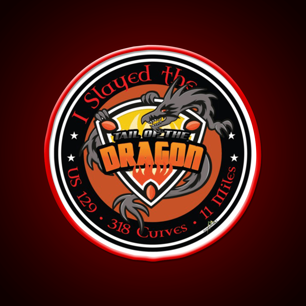 Tail Of The Dragon Road Us 129 Sports Car Whiskey Drink Bar Led Neon Sign Rgb Color - Shineneon