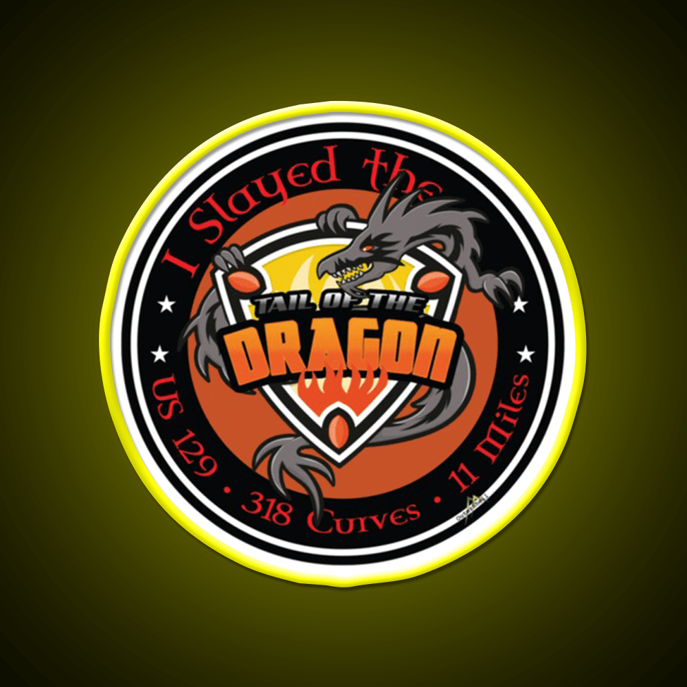 Tail Of The Dragon Road Us 129 Sports Car Whiskey Drink Bar Led Neon Sign Rgb Color - Shineneon