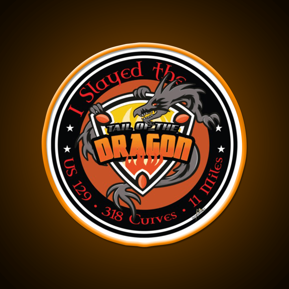 Tail Of The Dragon Road Us 129 Sports Car Whiskey Drink Bar Led Neon Sign Rgb Color - Shineneon