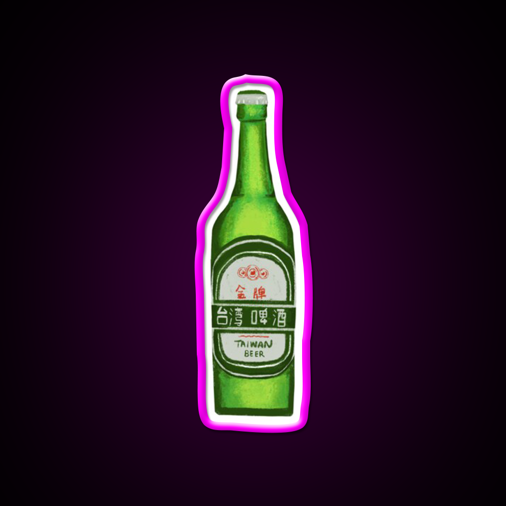Taiwan Beer Bar Decor Led Neon Sign Rgb Color - Neon sign mounted on wall in room