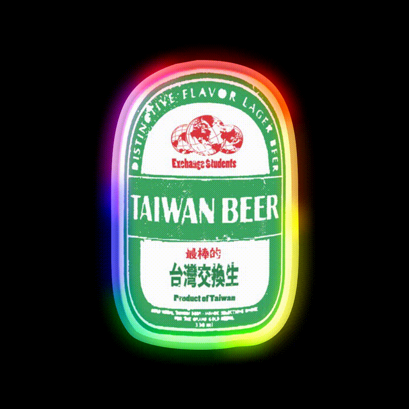 Taiwanese Beer Exchange Student Beer Bar Decor Led Neon Sign Rgb Color - LED neon sign close-up detail