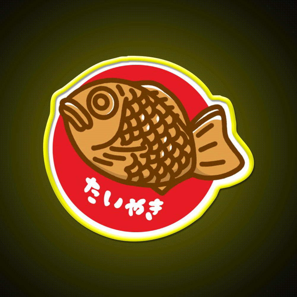 Taiyaki Snack Food Led Neon Sign Rgb Color - Custom LED neon sign front view