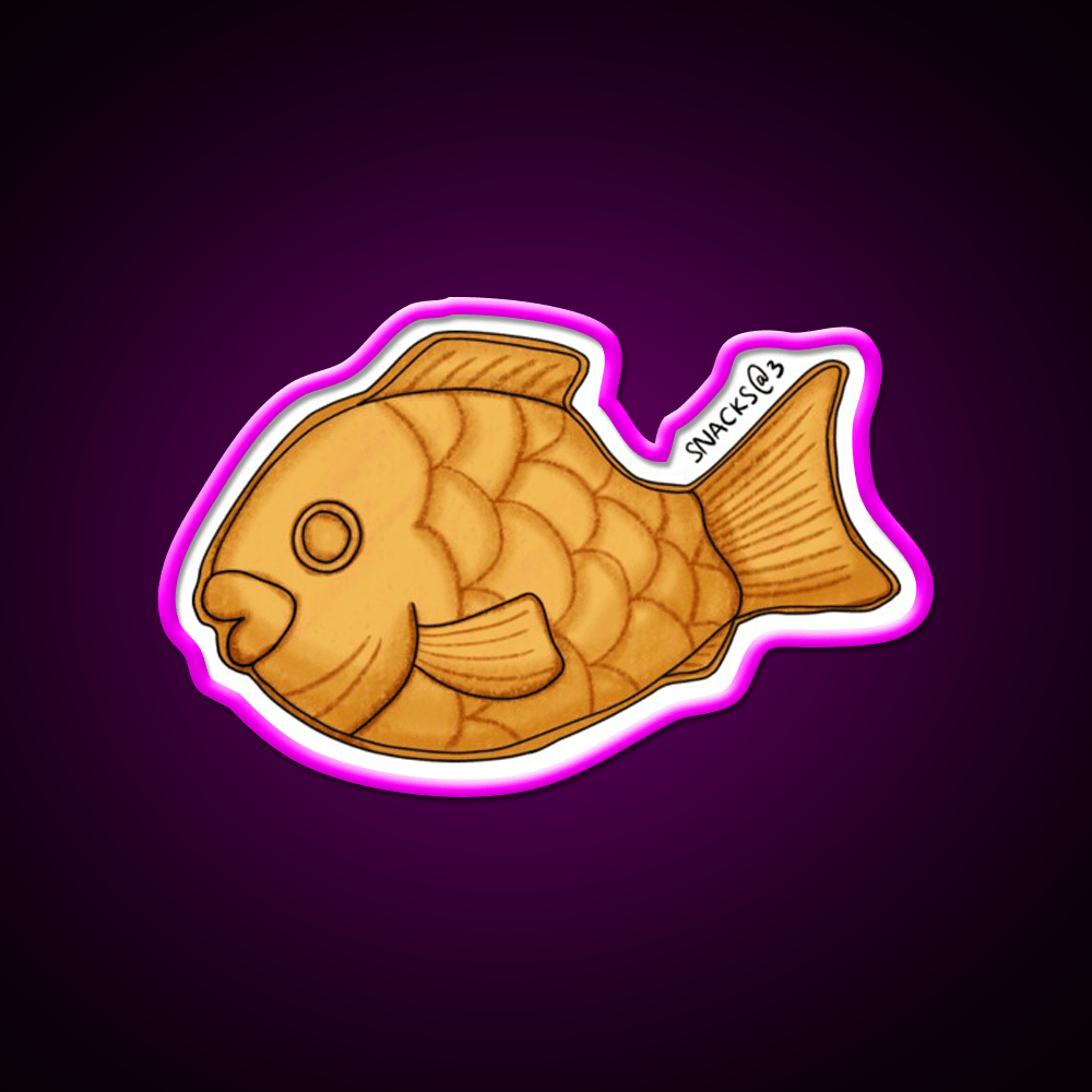 Taiyaki The Baked Fish Shaped Pastry Snack Food Led Neon Sign Rgb Color - Shineneon