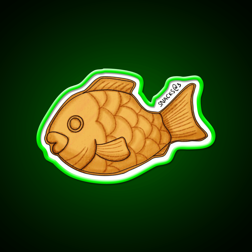 Taiyaki The Baked Fish Shaped Pastry Snack Food Led Neon Sign Rgb Color - Shineneon