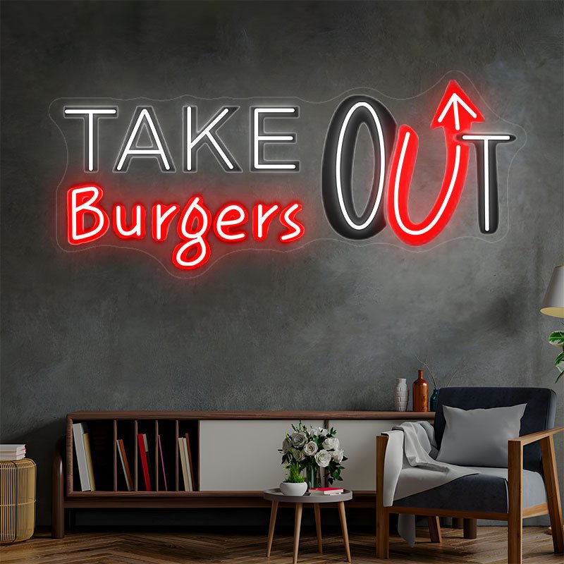 TAKE Burgers OUT Custom Neon Sign - Shineneon