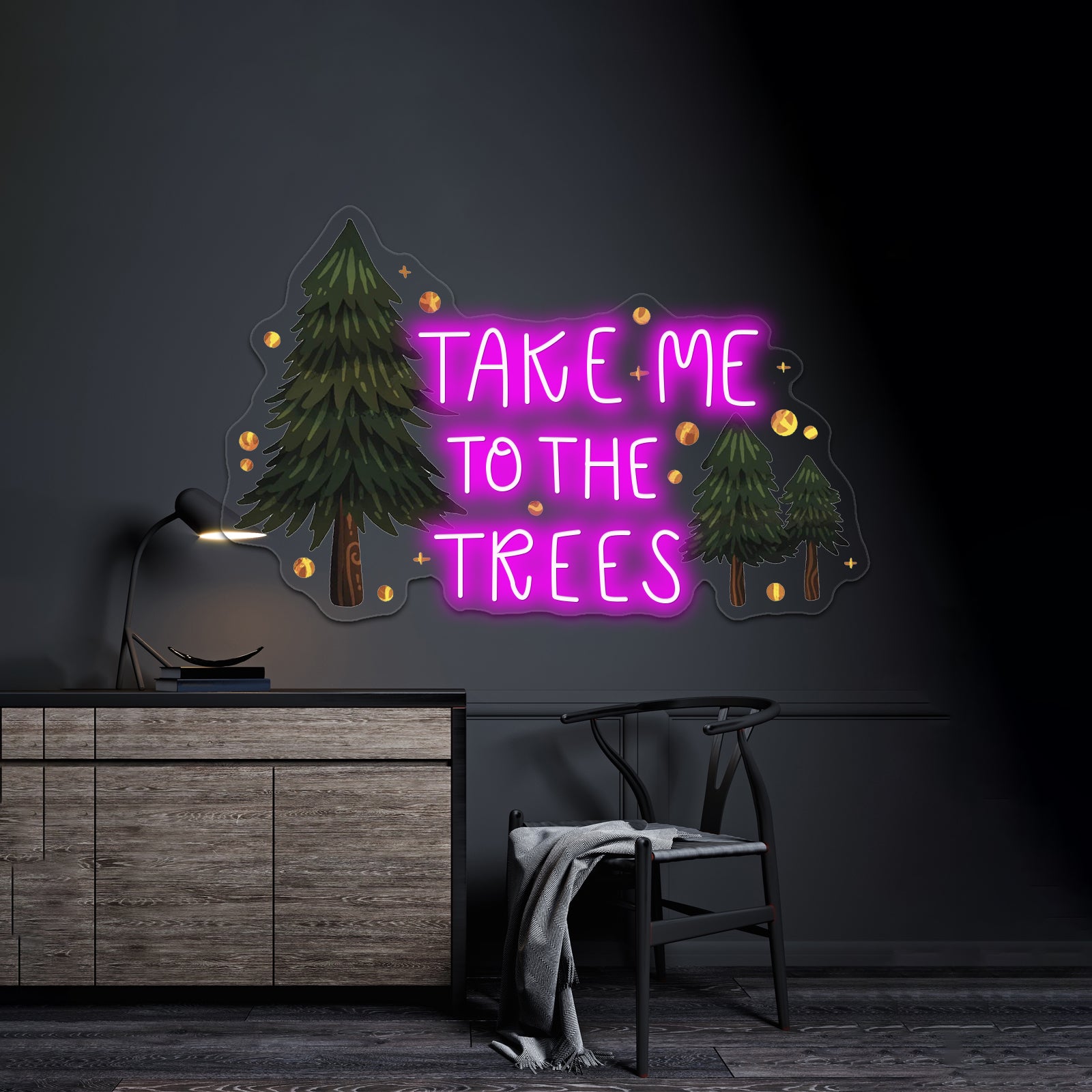 Take Me To The Trees Neon Sign Artwork For Neon Halloween Sign | Shineneon