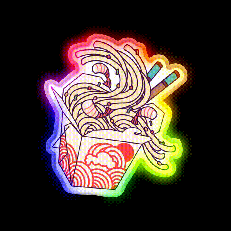 Takeout Noodles Lo Mien Led Neon Sign Chinese Food Rgb Color