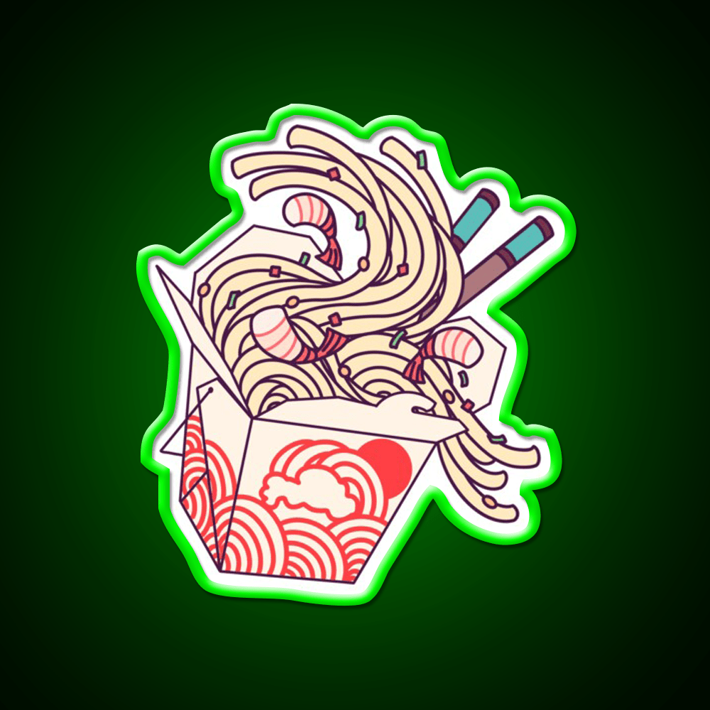 Takeout Noodles Lo Mien Led Neon Sign Chinese Food Rgb Color - Shineneon
