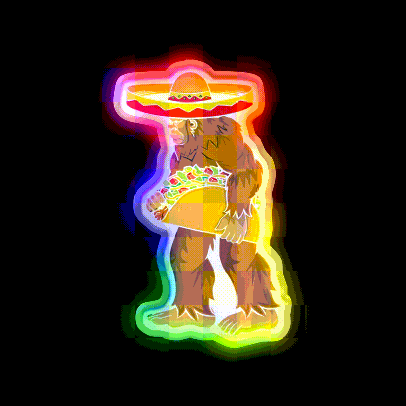 Taking Tacos Back Taco Led Neon Sign Mexican Food Sign Rgb Color - LED neon sign close-up detail