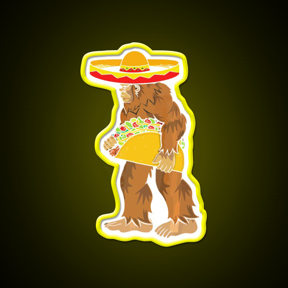 Taking Tacos Back Taco Led Neon Sign Mexican Food Sign Rgb Color - Custom LED neon sign front view