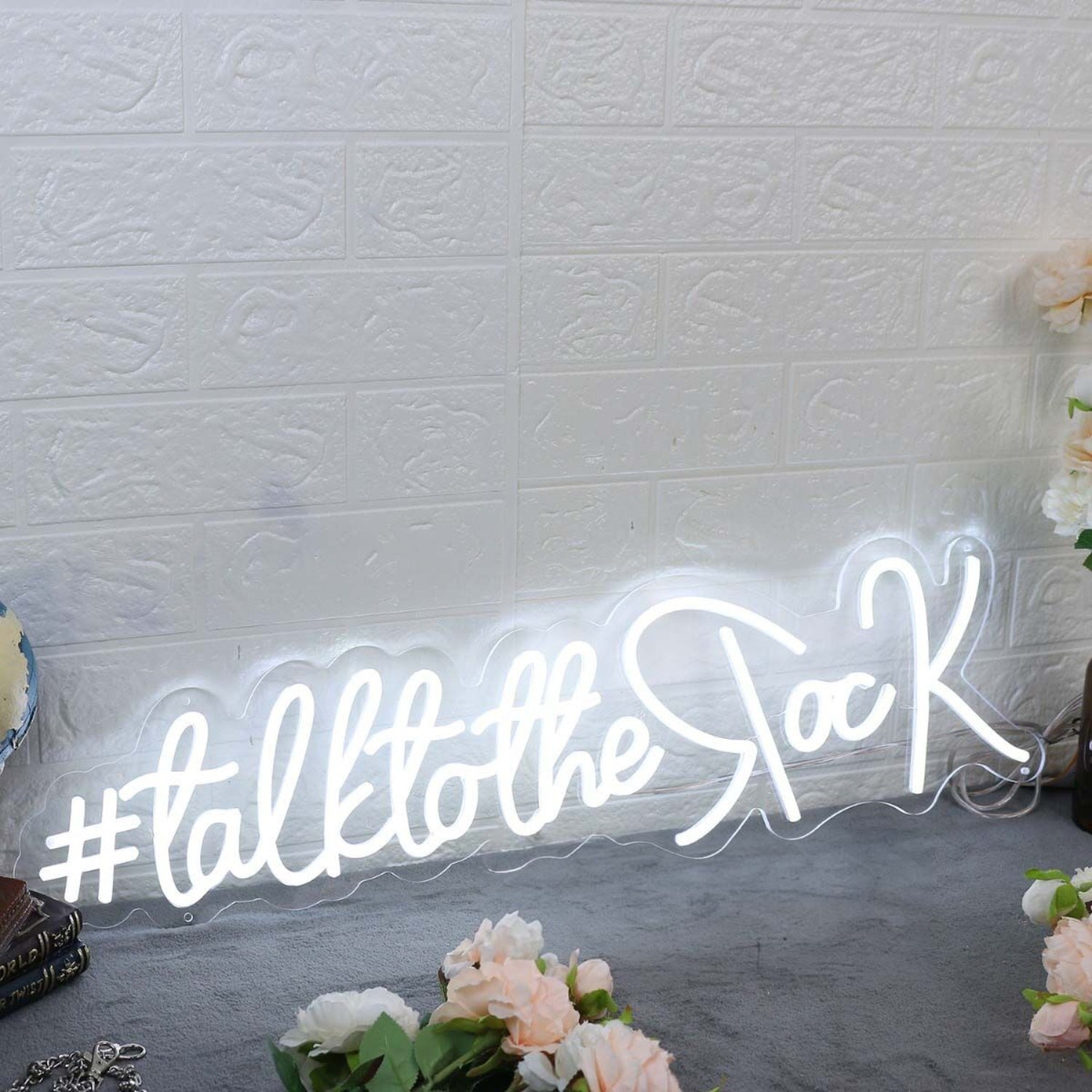 Talk To The Rock White Led Neon Sign - Shineneon
