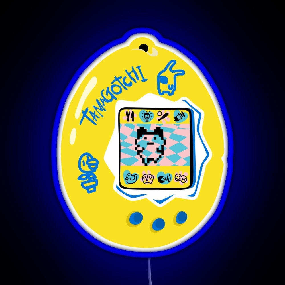 Tamagotchi Yellow Rgb Led Neon Sign Pop Wall Art