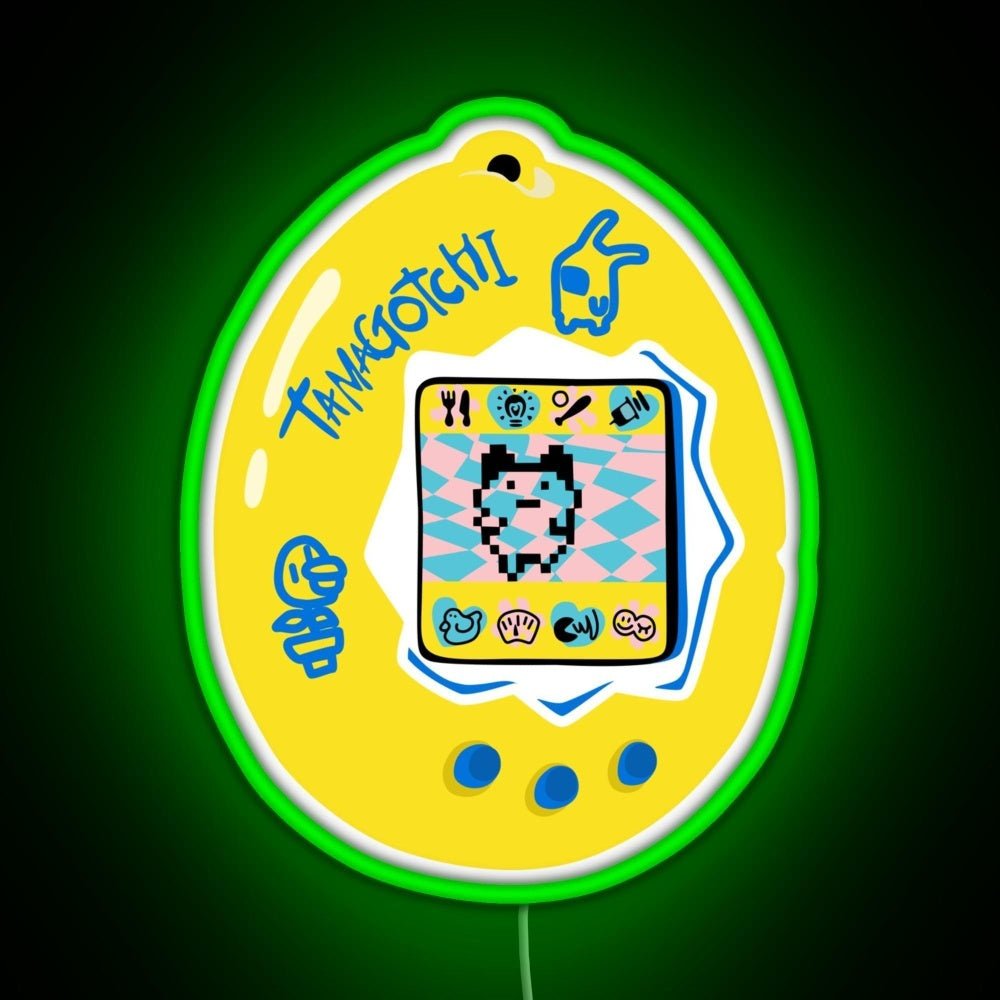 Tamagotchi Yellow Rgb Led Neon Sign Pop Wall Art - Shineneon