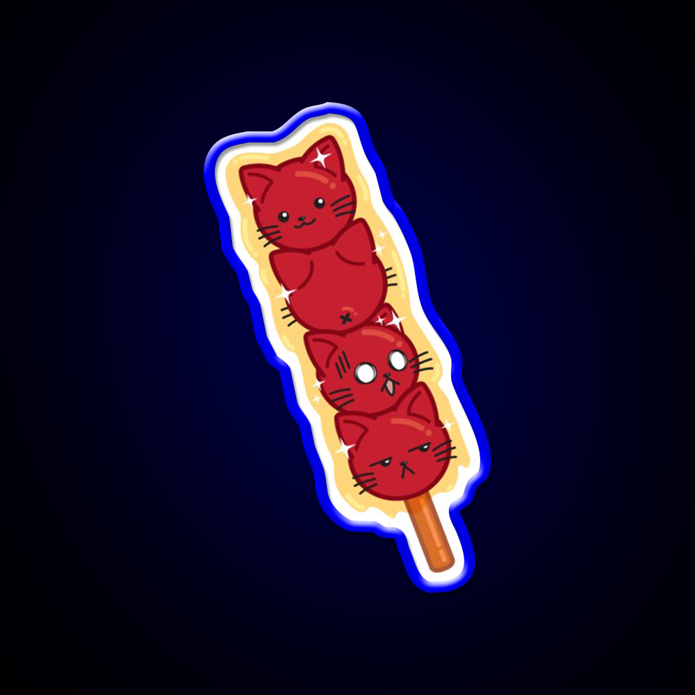 Tanghulu Cats Led Neon Sign Chinese Food Rgb Color