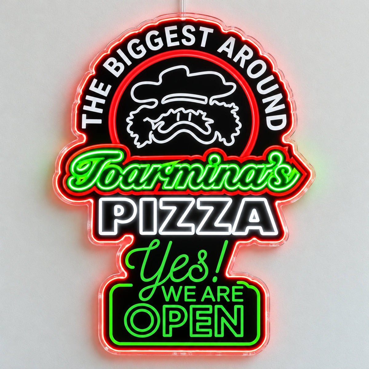 Taormina'S Pizza Custom LED Neon Sign | cc039bb9d857af462fcd6d28ab449b2802c4b3a92f36ce6039c9a3a2d3f89555 | effect