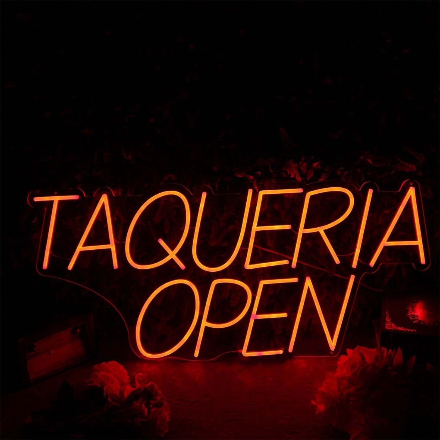 Taqueria Open Orange Neon Sign For Mexican Restaurants | Shineneon
