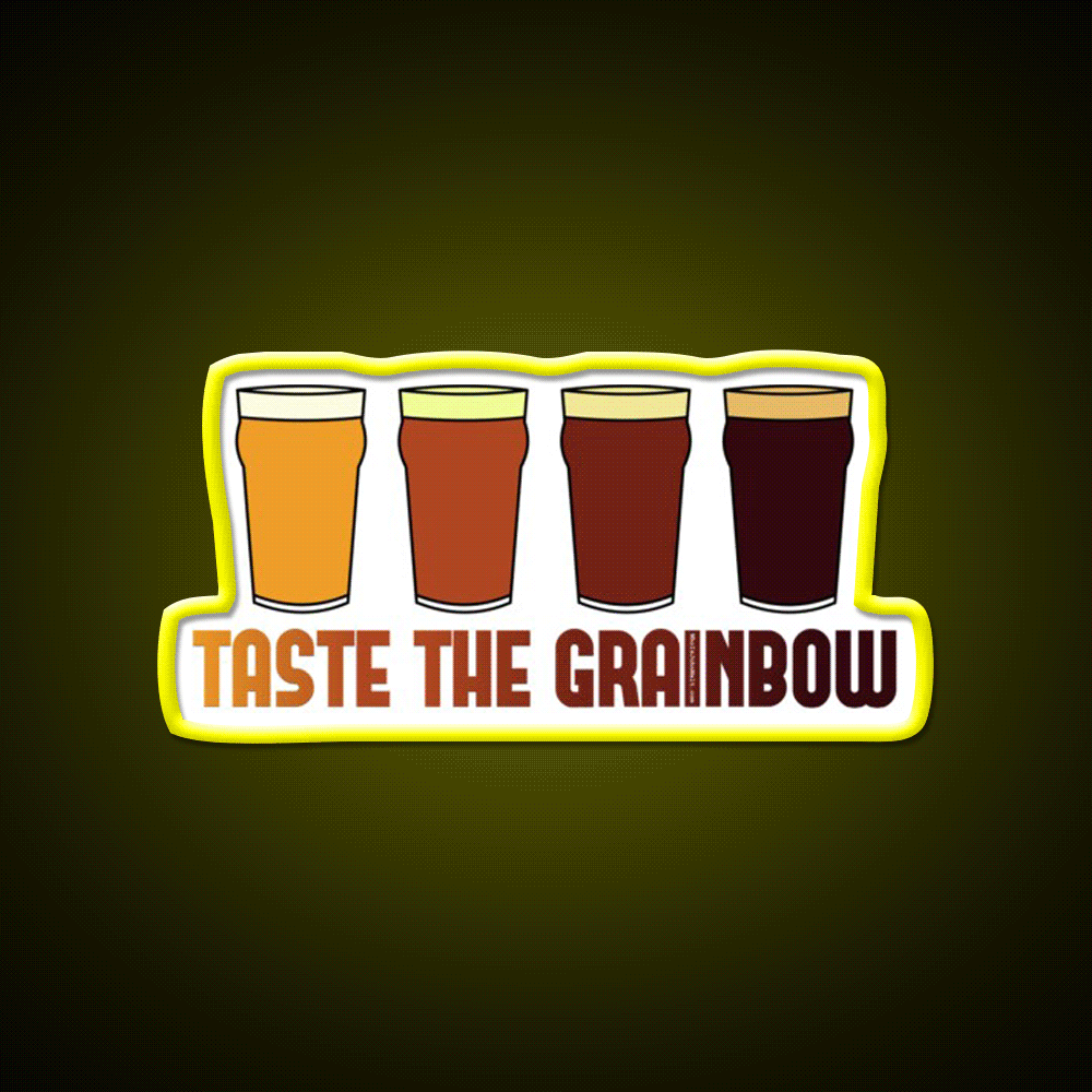 Taste The Grainbow Beer Bar Decor Led Neon Sign Rgb Color - Custom LED neon sign front view