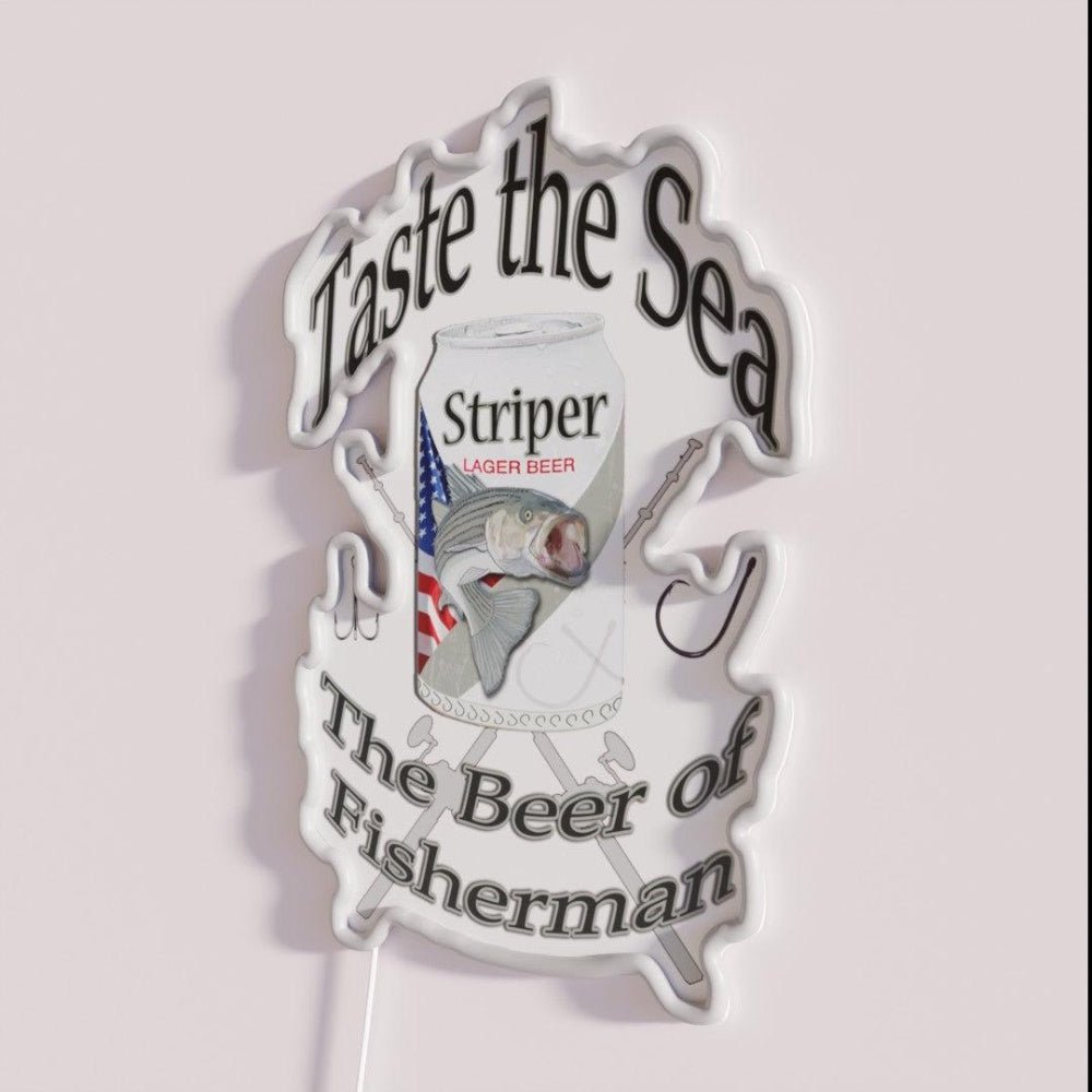 Taste The Sea Striped Bass Rgb Led Neon Sign - Shineneon