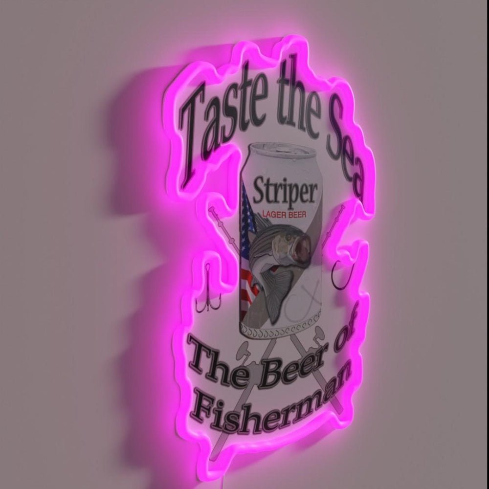 Taste The Sea Striped Bass Rgb Led Neon Sign - Shineneon