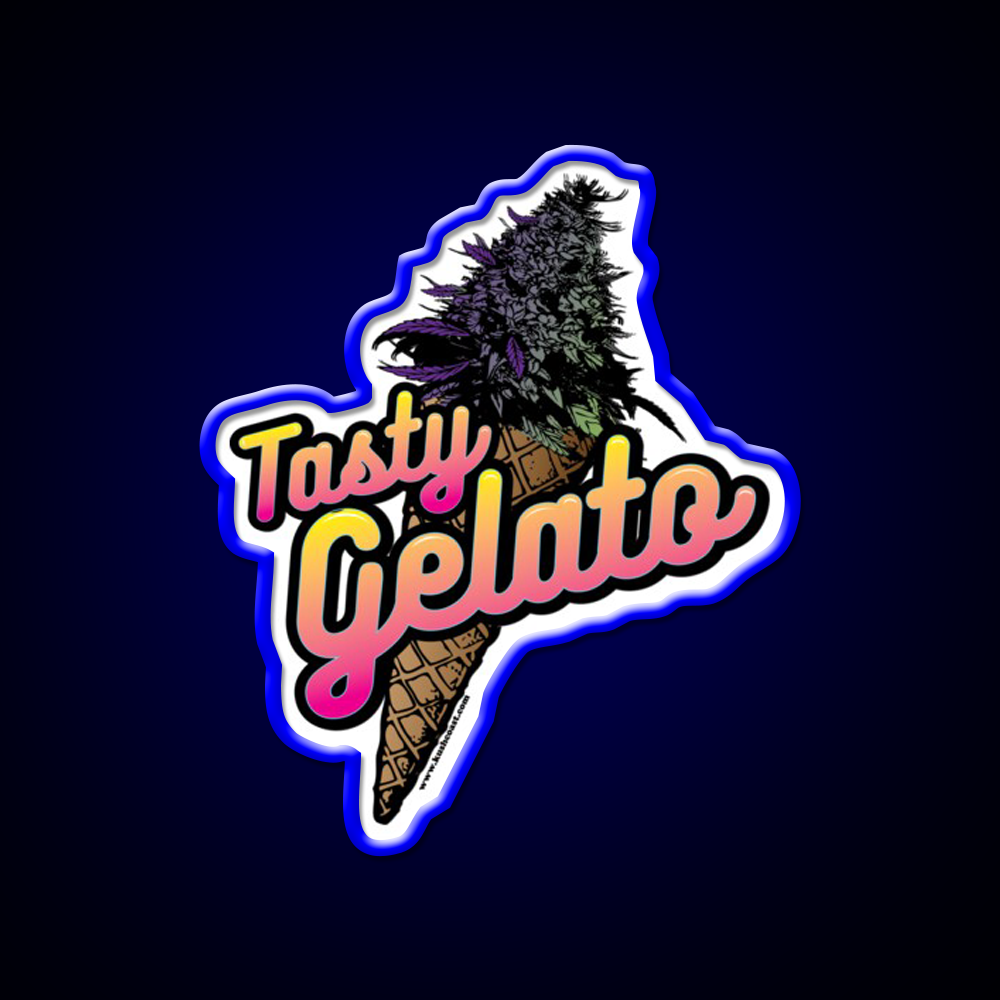 Tasty Gelato Strain Art Hemp Inspired Green Leaf Led Neon Sign Rgb Color - LED neon sign view 5