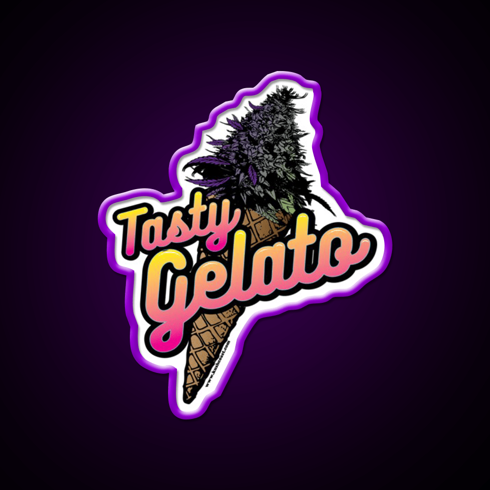 Tasty Gelato Strain Art Hemp Inspired Green Leaf Led Neon Sign Rgb Color - Shineneon