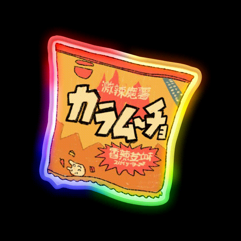 Tasty Tasty 6 Snack Food Led Neon Sign Rgb Color - LED neon sign close-up detail