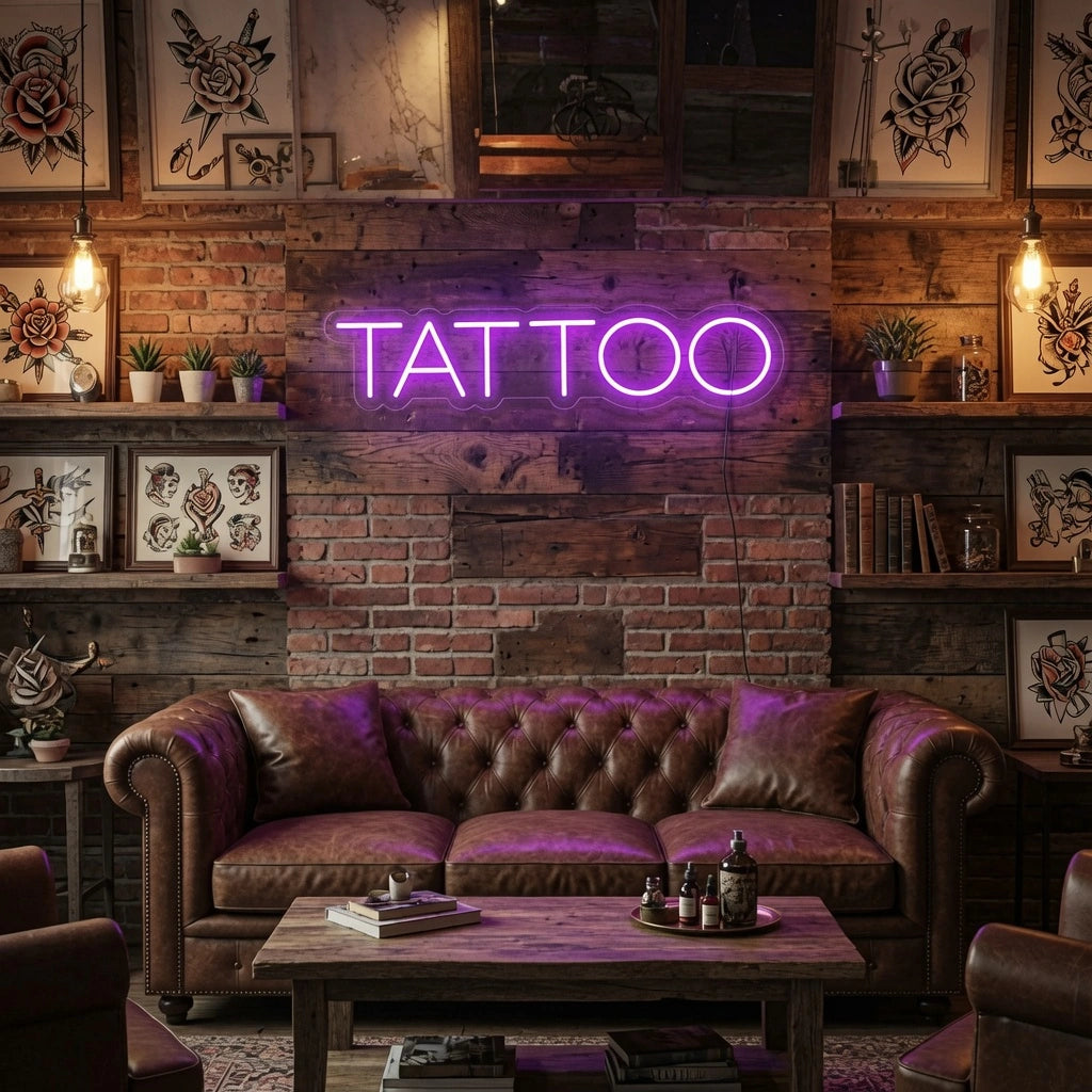 Tattoo LED Neon Sign Wall Neon Sign - 03 Real Lifestyle Scene