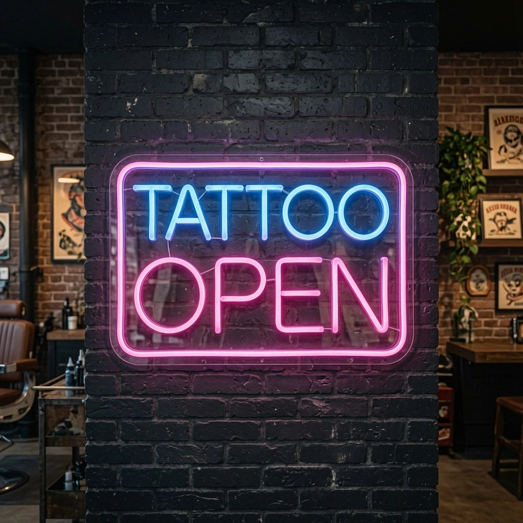 Tattoo Open LED Neon Sign - 02 High-Converting Product Image
