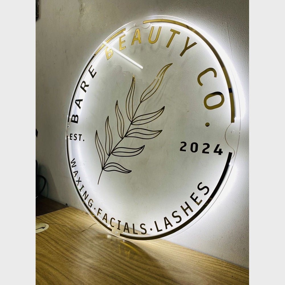 Tbare Beauty Co Acrylic Business Logo Sign - Shineneon