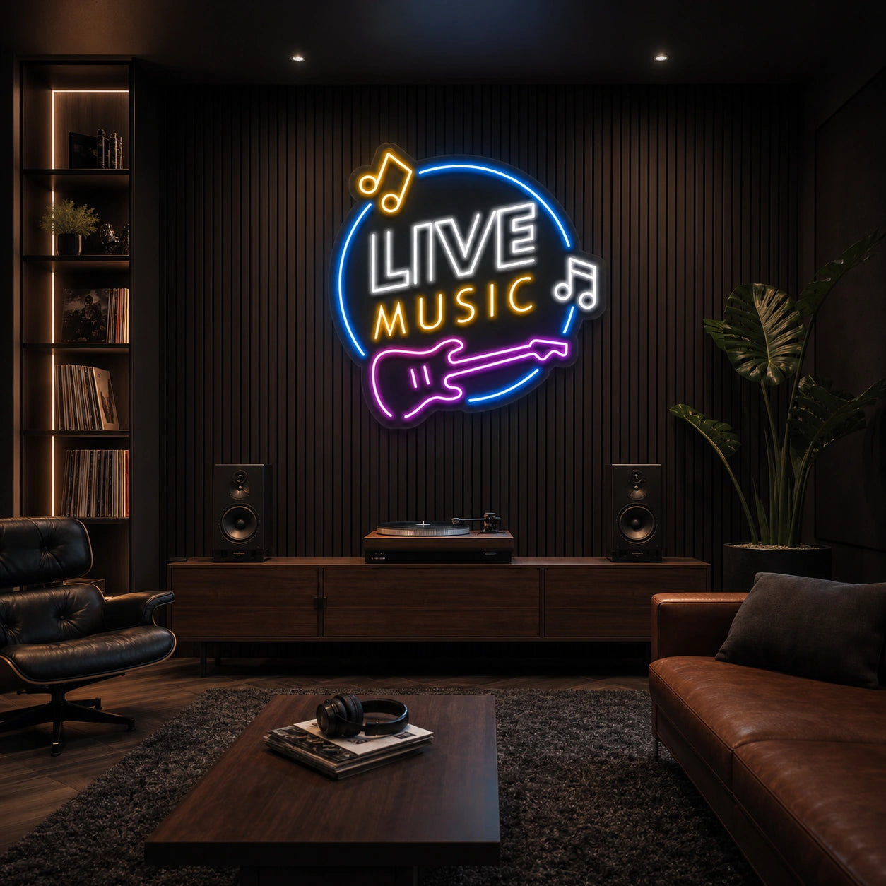 Tea Music Fake Eat One Est LED Neon Sign Garage Man Cave Neon Sign size image