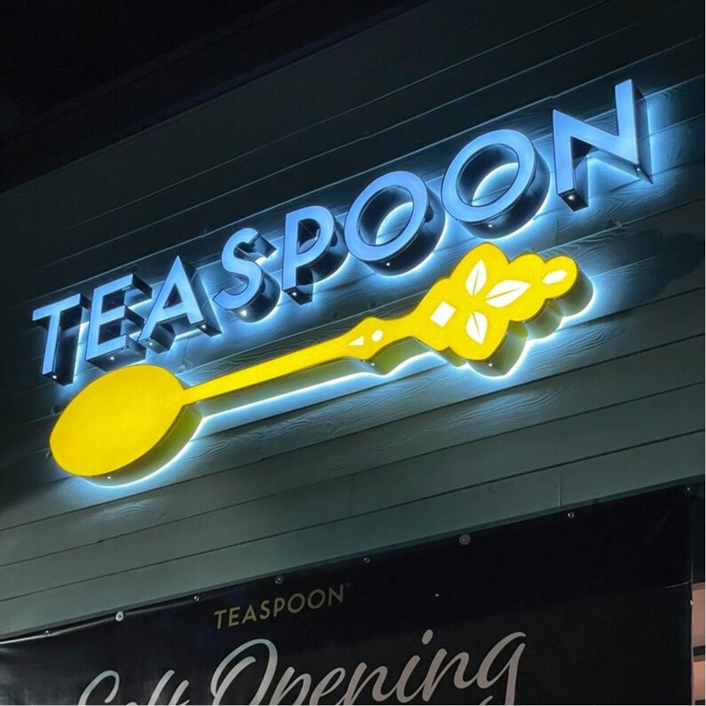 Tea Spoon 3D Frontlit And Backlit Channel Letter Led Light Sign - Shineneon