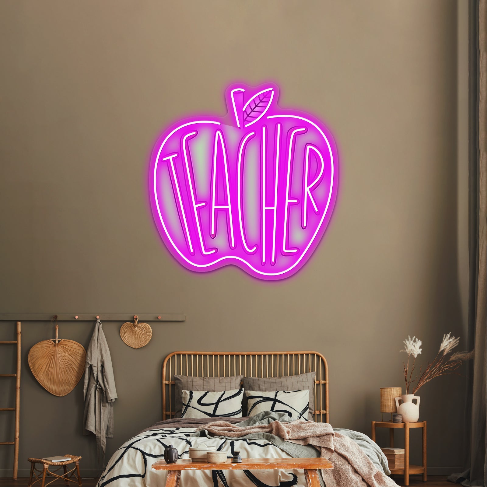 Teacher Green Apple Neon Sign Artwork For Personalized Neon Signs | Shineneon